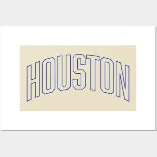 Houston Blue Outline Posters and Art